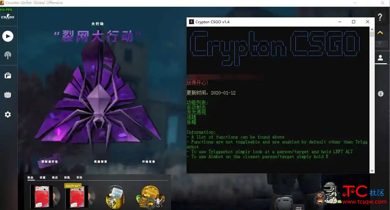 CSGO辅助Crypton透视发光自瞄助手 TC辅助网www.tcsq1.com1586