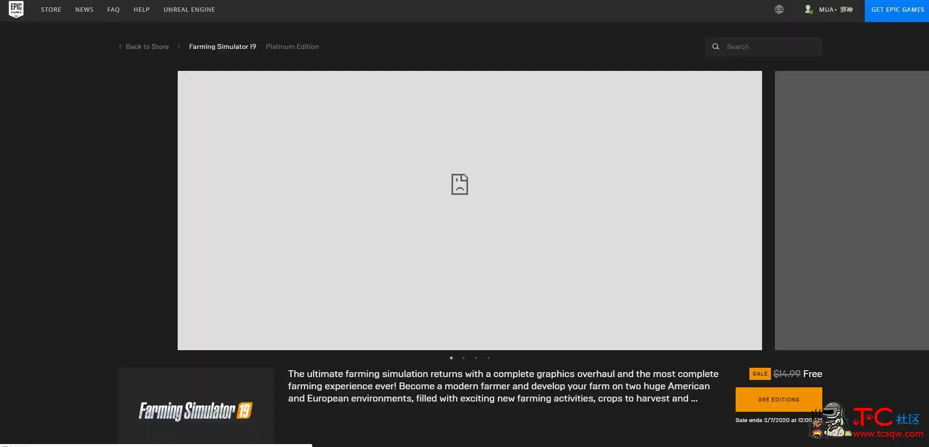 epicgames 免费领取 Farming Simulator 19 TC辅助网www.tcsq1.com5955