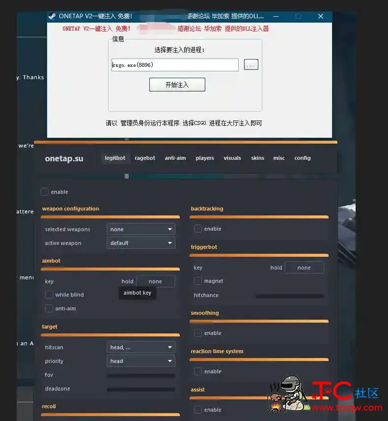 CSGO ONETAP V2一键注入 TC辅助网www.tcsq1.com509