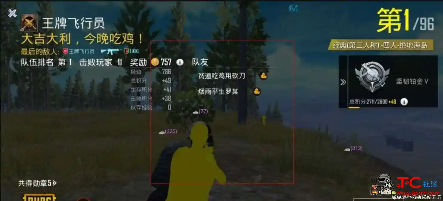 PUBG刺激战场手游透色免R变态稳定辅助 TC辅助网www.tcsq1.com7215