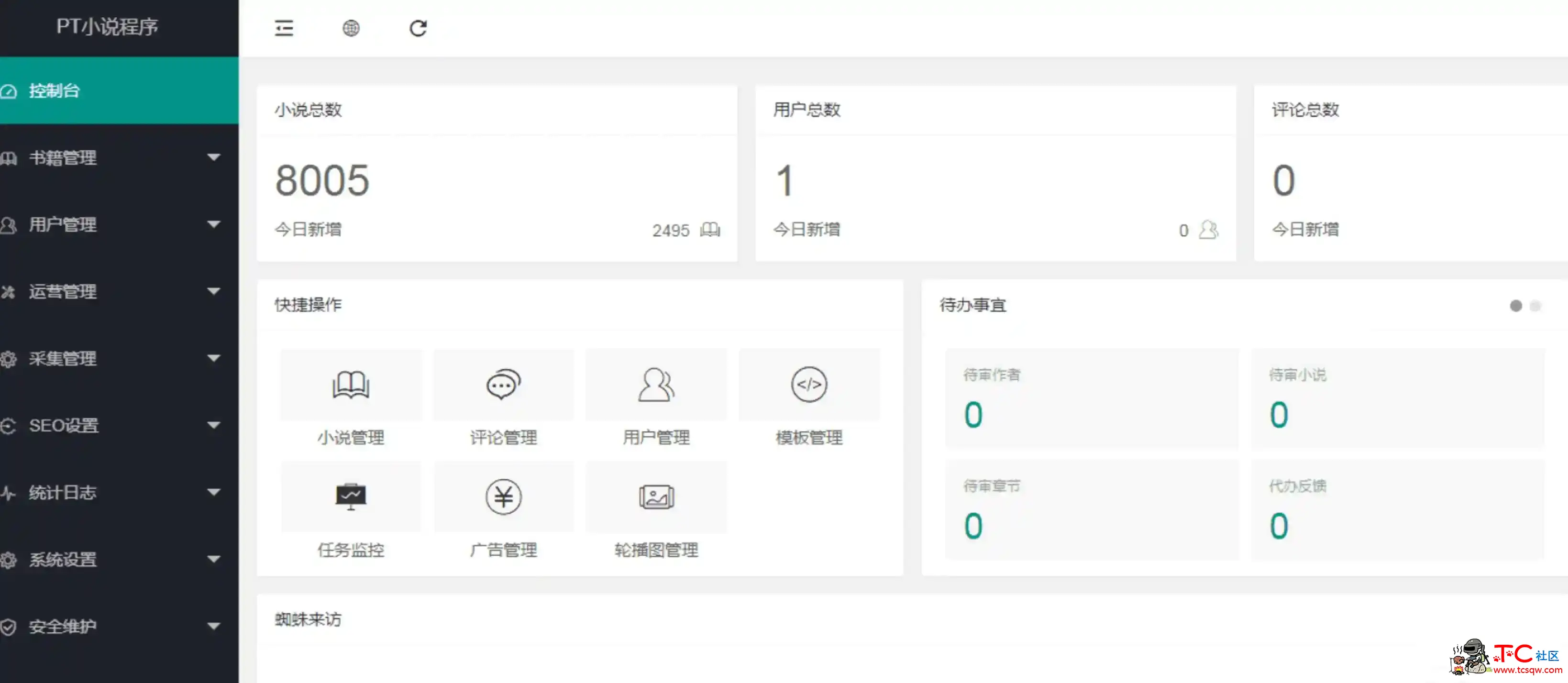 最新版PTCMS小说源码，PTCMS聚合小说+安装教程 TC辅助网www.tcsq1.com3495