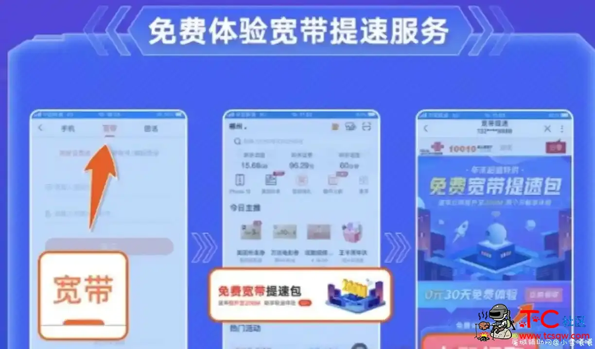 联通宽带最高免费提速500M TC辅助网www.tcsq1.com9197