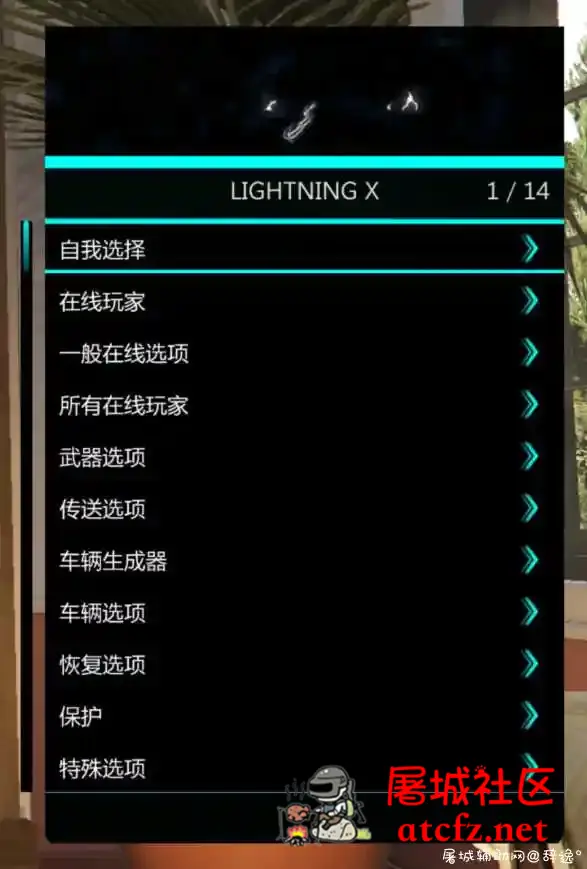 GTA5_LIGHTNING X线上辅助中文/动态菜单/防护 屠城辅助网www.tcfz1.com8348