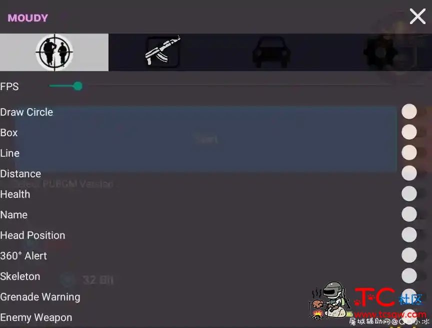 PUBG刺激战场手游-全火功能修改器框架一套打包 TC辅助网www.tcsq1.com4198