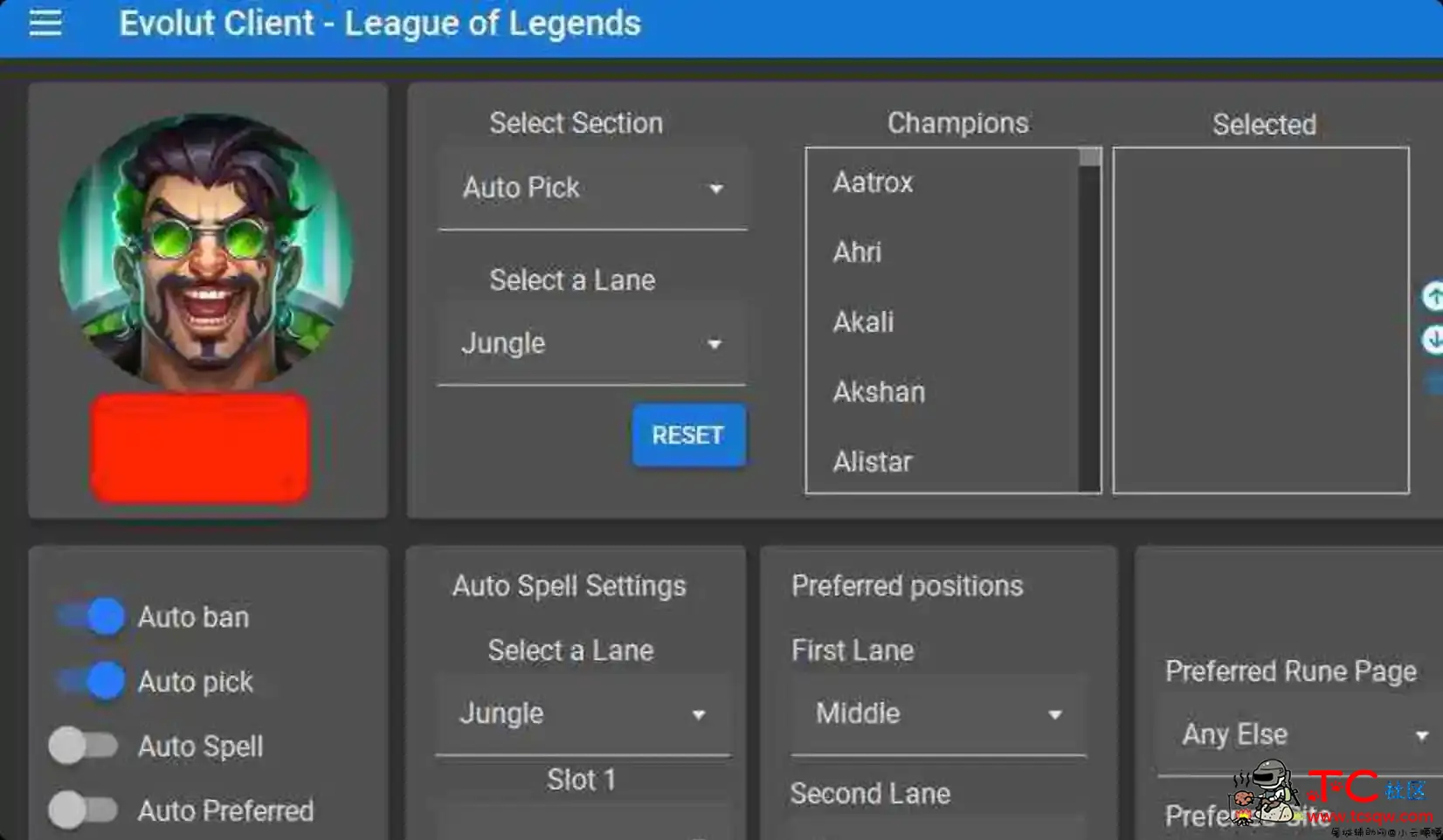 LOL 英雄联盟 Evolut Client 免费辅助 TC辅助网www.tcsq1.com5533