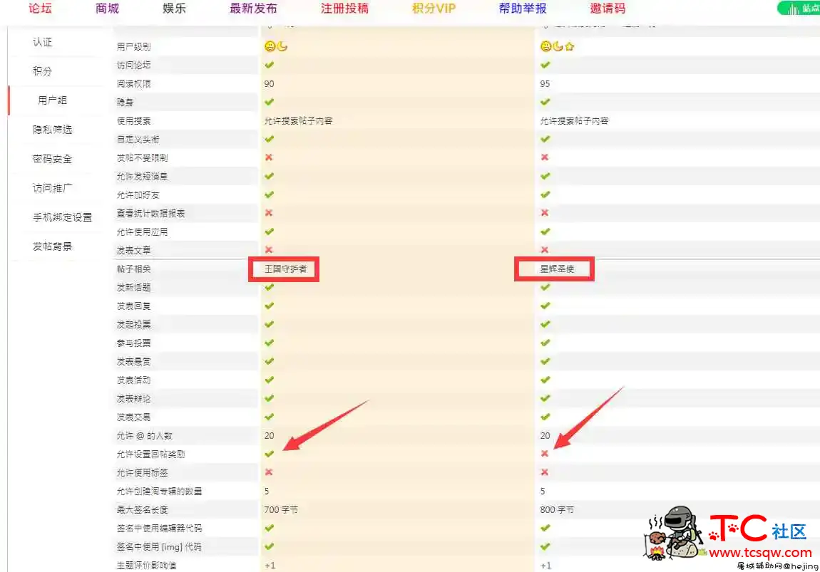 用户组星辉圣使权限有问题 TC辅助网www.tcsq1.com246