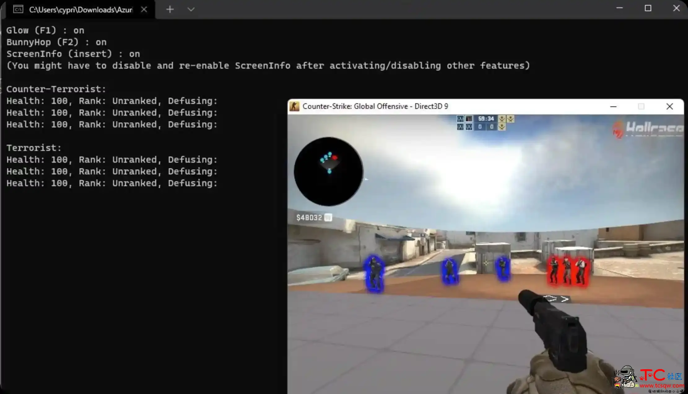 CSGO Azuria发光透视连跳作弊辅助 TC辅助网www.tcsq1.com8265
