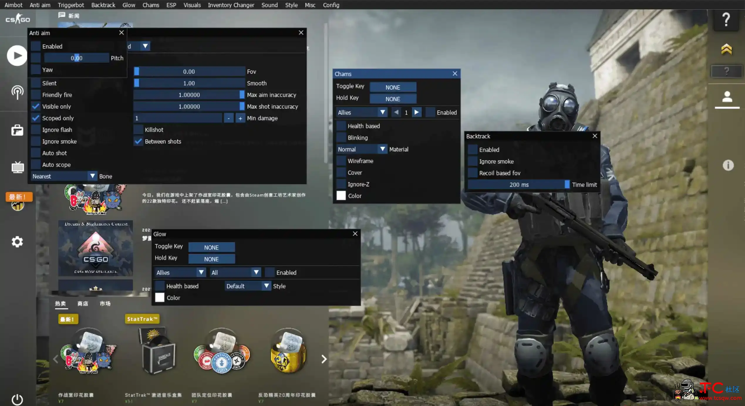 CSGO Osiris透视自瞄换肤多功能作弊辅助 TC辅助网www.tcsq1.com1616
