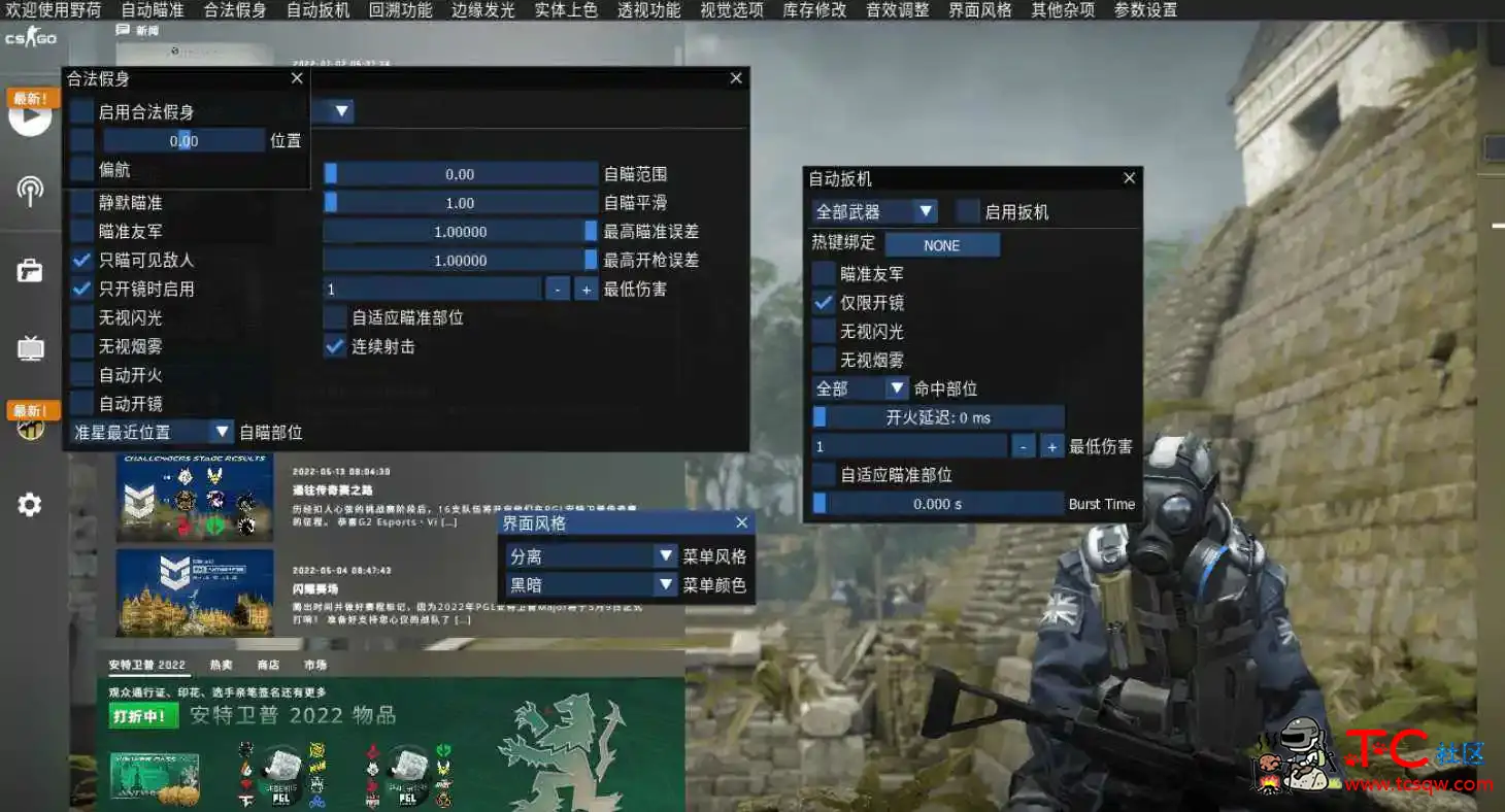 CSGO YH自瞄透视发光多功能辅助破解版 TC辅助网www.tcsq1.com528