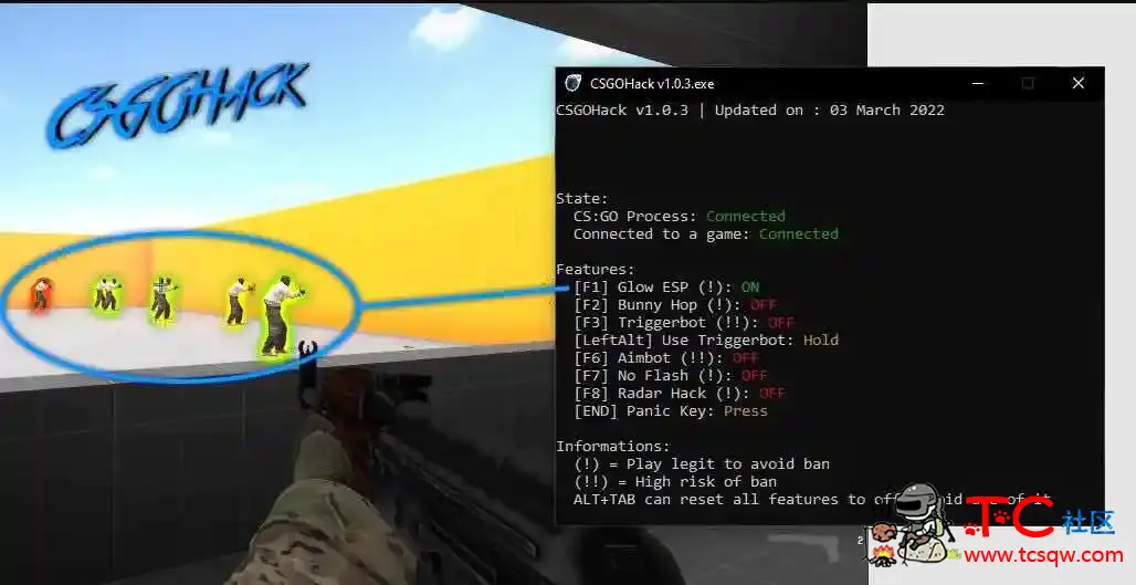 CSGOHackV1.2.32-透视连跳自瞄扳机 TC辅助网www.tcsq1.com3263