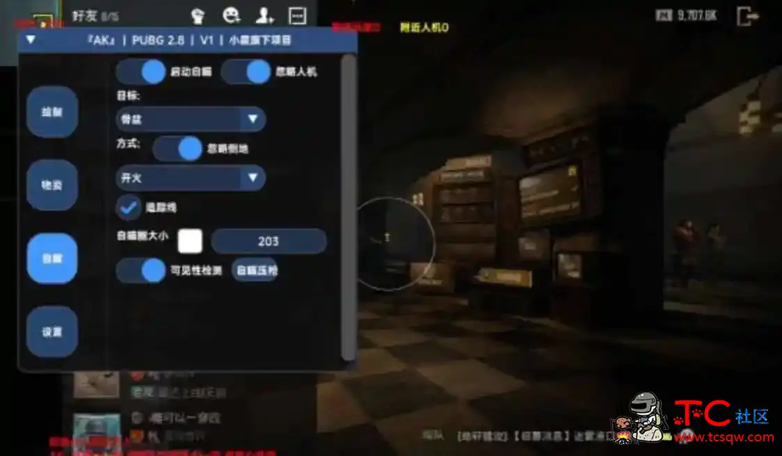 PUBG国际服AK绘制自瞄子追公益直装V2 TC辅助网www.tcsq1.com8052