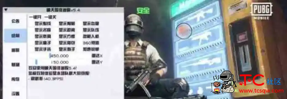 PUBG国体晴天追踪V5.4 TC辅助网www.tcsq1.com3529